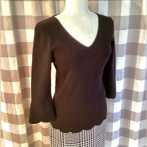 Talbots NWT Black Knit V-Neck Pullover